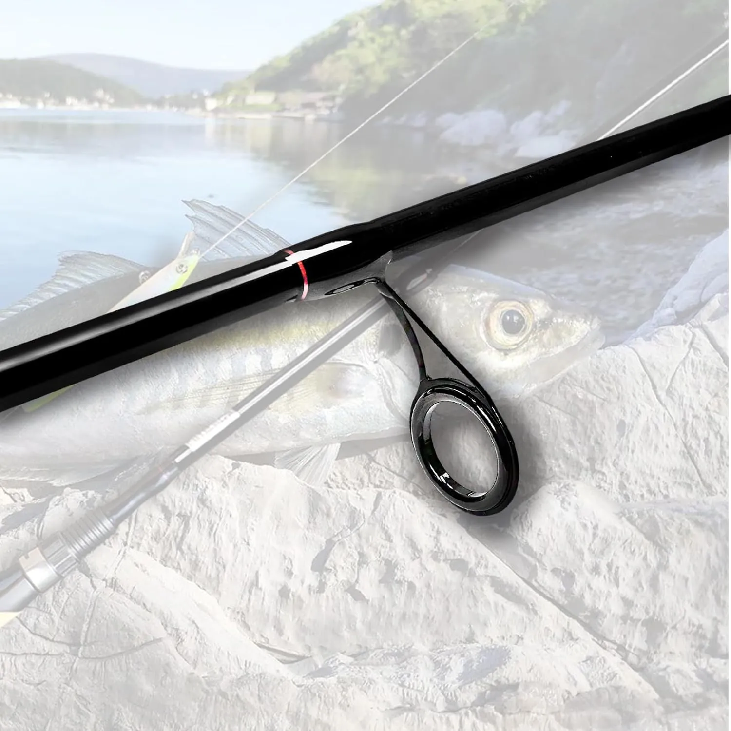 Fiblink 4 Pieces Travel Spinning Rod Medium Carbon Spinning Fishing Rod Portable Fishing Rod