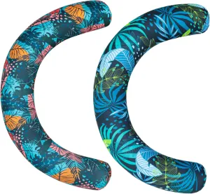 FindUWill 2 Pack Curved Pool Noodles, Inflatable Fabric Covered Swimming Noodles, 37 x 19 Inches Inflatable Pool Floats Accessories for Summer Water Party