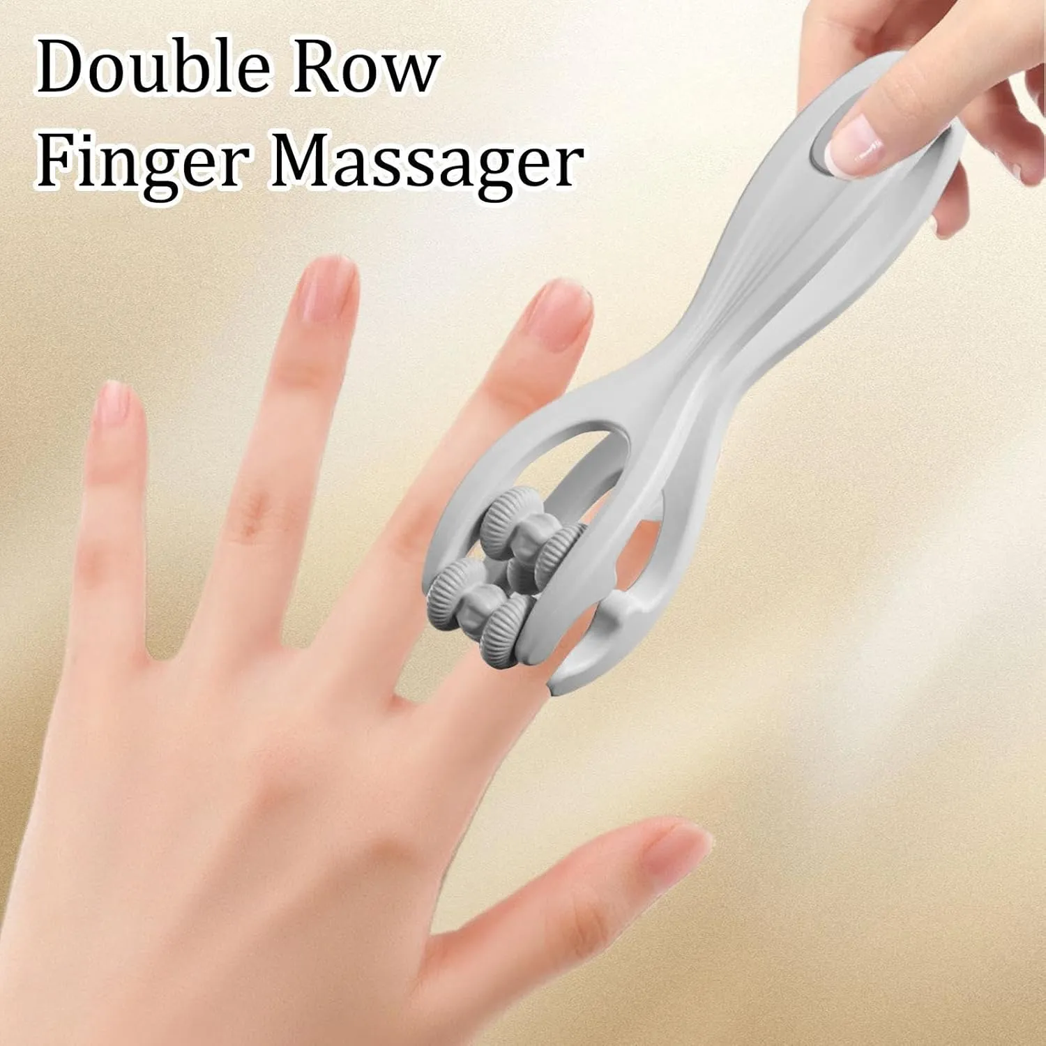 Finger Massager Roller | Double Row Massage Rings | Portable Stress Relief Tool | Lightweight Handheld Finger Relaxer, Sensory Ring Massager, Compact Reflexology Tool for