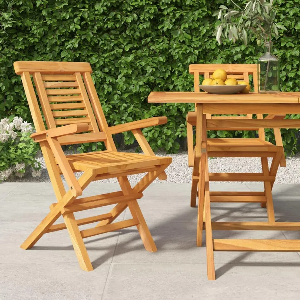 fire Pit Chairs,high Chair,Patio Furniture,Beach Chair,Folding Patio Chairs 2 pcs 22"x24.8"x35.4" Solid Wood TeakFor Gardens, patios, Balconies