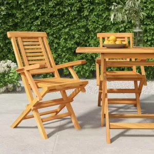 fire Pit Chairs,high Chair,Patio Furniture,Beach Chair,Folding Patio Chairs 2 pcs 22"x24.8"x35.4" Solid Wood TeakFor Gardens, patios, Balconies