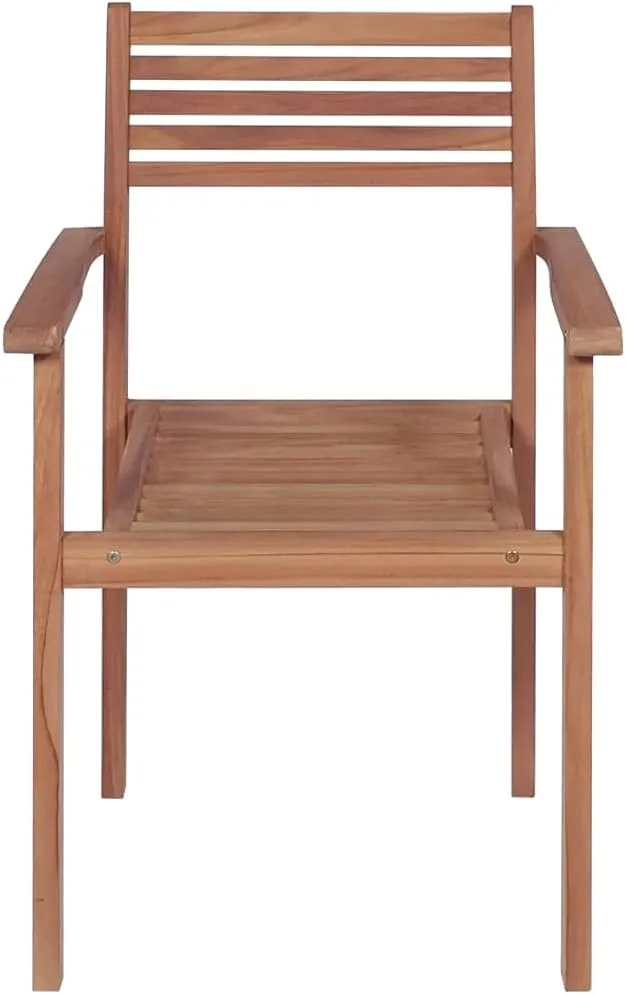 fire Pit Chairs,high Chair,Patio Furniture,Beach Chair,Stackable Patio Chairs with Cushions 6 pcs Solid Teak WoodFor Gardens, patios, Balconies