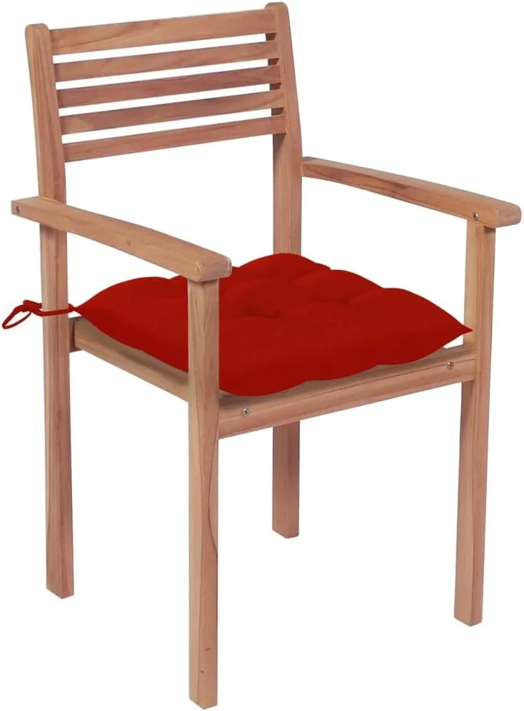 fire Pit Chairs,high Chair,Patio Furniture,Beach Chair,Stackable Patio Chairs with Cushions 6 pcs Solid Teak WoodFor Gardens, patios, Balconies
