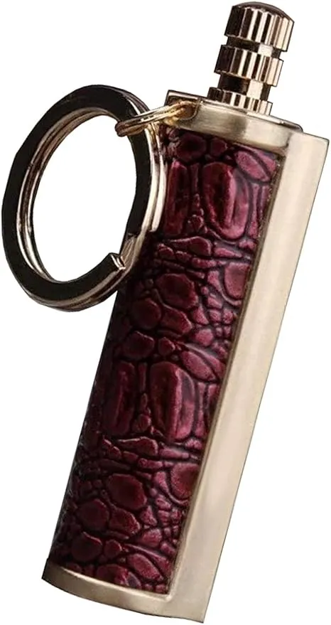 Fire Starter Lighter Waterproof Flint Match Outdoor Camping Permanent Metal Matchstick with Keychain(Sold Without Fluid) (Red)