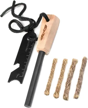 Fire Starter Survival Tool, Ferro Rod Fire Starter Kit & Backpacking Multitool, Fire Steel, Fire Rod