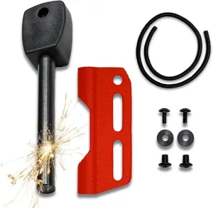 Fire Steel Holder for Kydex Sheath with Fire Steel, fire Starter kit, Camping Essentials, Survival kit, Outdoor, bushcraft, Knife Sheath, Magnesium fire Starter, Flint fire Starter,