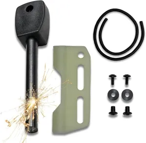 Fire Steel Holder for Kydex Sheath with Fire Steel, fire Starter kit, Camping Essentials, Survival kit, Outdoor, bushcraft, Knife Sheath, Magnesium fire Starter, Flint fire Starter,