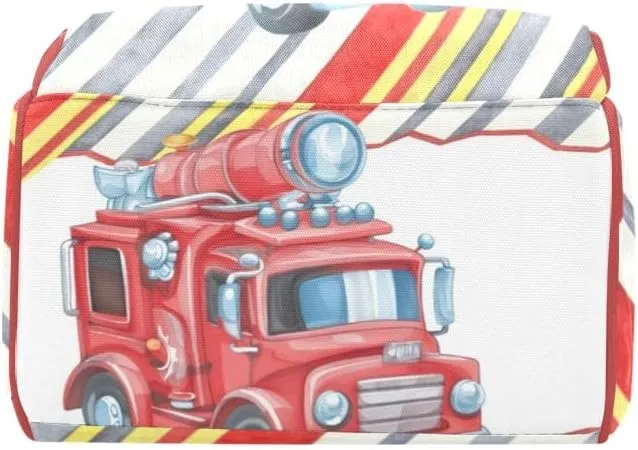 Fire Truck Personalized Diaper Bag Backpack Tote with Name Diaper Backpack Travel Daypack for Mom Dad Baby Bag Gift