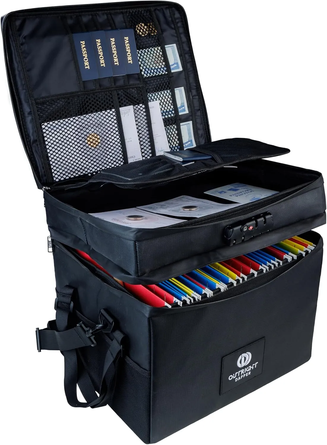 Fireproof Document Box with Lock - Organize and Store Documents in This Document Organizer - Portable File Organizer Document Safe - Document Storage - Legal/Letter Size - Collapsible Design