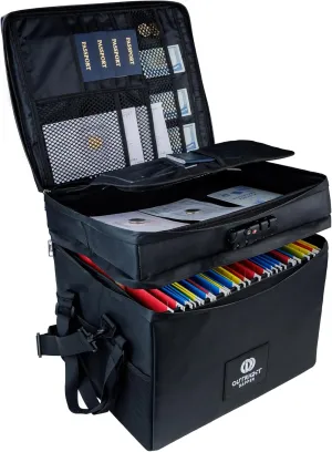 Fireproof Document Box with Lock - Organize and Store Documents in This Document Organizer - Portable File Organizer Document Safe - Document Storage - Legal/Letter Size - Collapsible Design