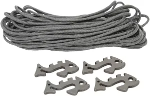 Fish Bone Piranha Stainless Steel Knotless Rope and Gear Ties – Lightweight Backpacking or Camping Parachute Cord Tiedown & Bottle Opener – Stainless Steel and Titanium Options