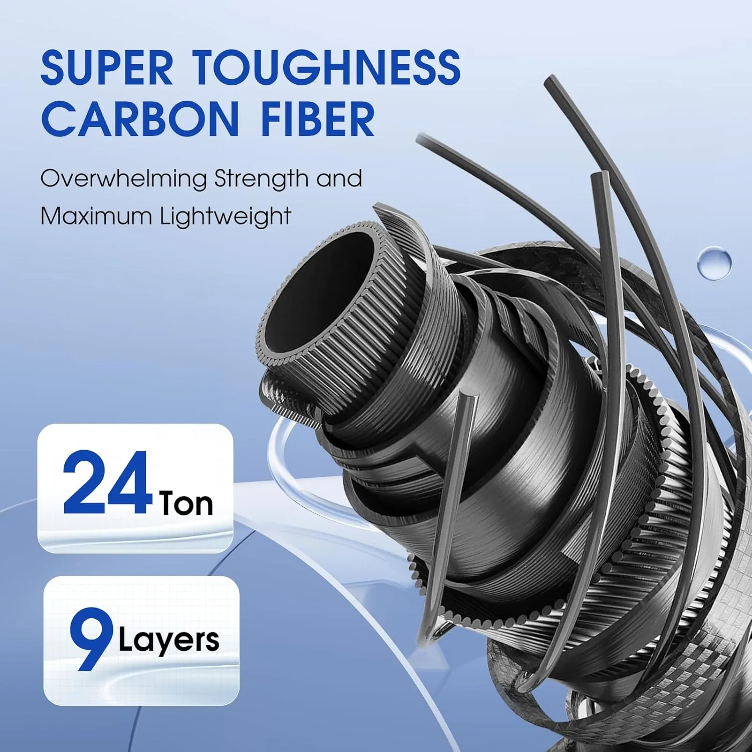 Fishing Gaff Saltwater Fish Gaff with S316 Stainless Steel Fishing Hook Carbon Fiber Fishing Gaff