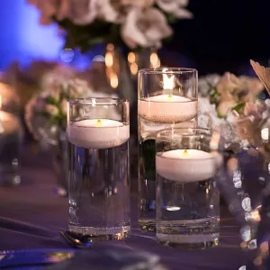 Flameless LED Floating Candles, 3”Floating Battery Operated Candles,24 Pack Warm Tealights for Cylindrical Vase/Pool/Bath/Hot Bath/Wedding Center Decoration