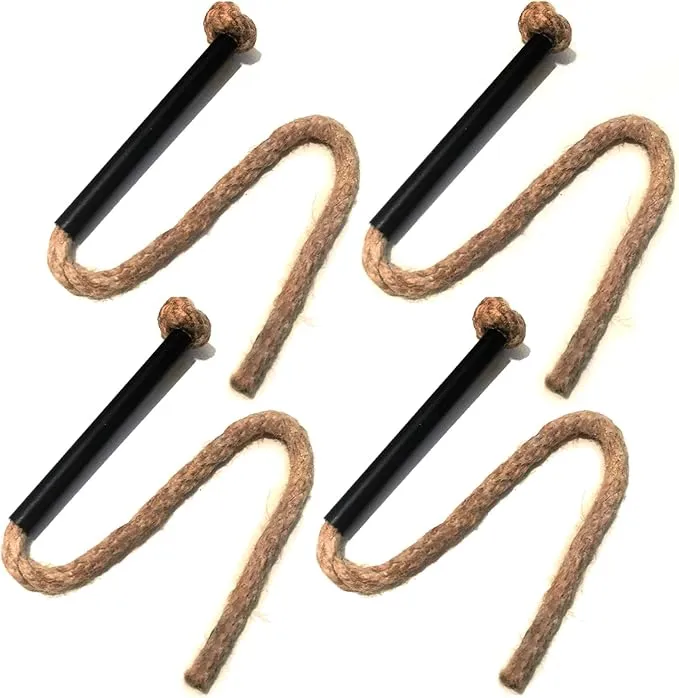 Flint and Steel Fire Starter Kit - Premium Ferro Rod and Magnesium Stick with Tinder Hemp Rope - Portable Fire Starter Survival Tool for Campfires/Camping/Bushcraft/Hiking and Emergency Rescue.