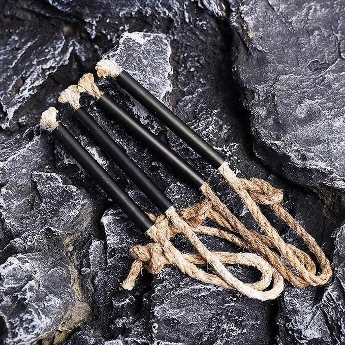Flint and Steel Fire Starter Kit - Premium Ferro Rod and Magnesium Stick with Tinder Hemp Rope - Portable Fire Starter Survival Tool for Campfires/Camping/Bushcraft/Hiking and Emergency Rescue.