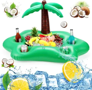 Floating Drink Holder for Pool, Floating Cabana Bar, Hot Tub Drink Holder for Adults, Inflatable Pool Accessories(Coconut Tree)