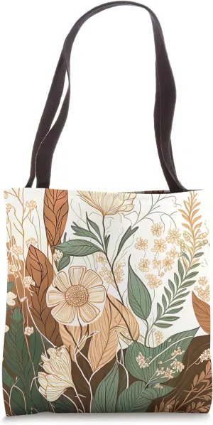 Floral Boho Foliage Flower Flora Nature Vegetation Flowery Tote Bag