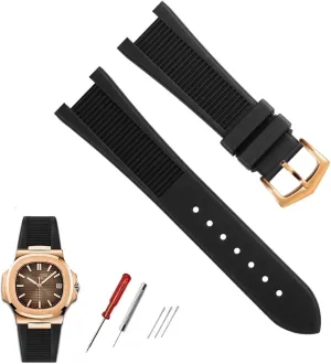 Fluorine rubber Watchband For Patek Philippe Nautilus Series 5711/5712/5980 Waterproof Watch Strap Bracelet