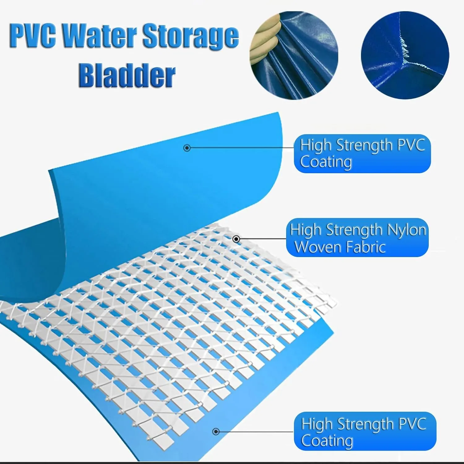Foldable Portable Soft Water Bag Heavy Duty Water Bladder for Hiking Backpack, Camping/Domestic Water/Truck Bed, Portable Storage Containers with Spout, 100L/ 200L/ 300L/ 500L Plastic Water Bag(6x3x1.