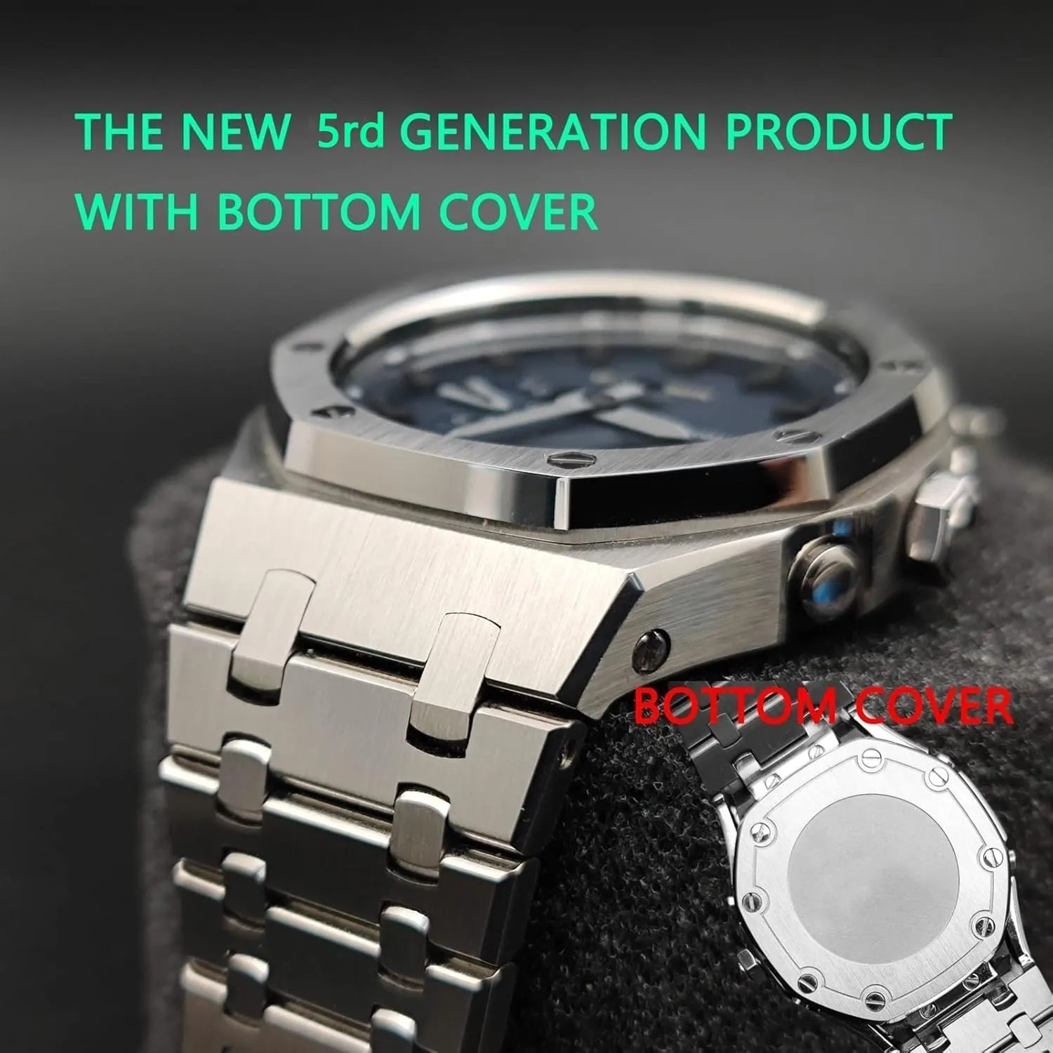 For GA2110ET-2A Mod Kit Accessories with bottom cover GA2100 Model Oak All Metal Bezel Strap Style Watch Bands