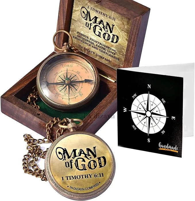 For I Know The Plans I Have For You, Jeremiah 29:11, Solid Brass Directional Engraved Compass, Baptism Gifts for Boys Girls, First Communion, Christian Gifts for Men, First Confirmation Gifts for Boys