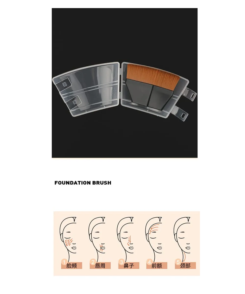 Foundation Makeup Brush Premium High Density Flat Top Face Makeup Tool Kabuki Face Blush Liquid Powder Foundation Brush for Blending Liquid, Cream or Flawless Powder Cosmetics with Travel Case FDS02-1