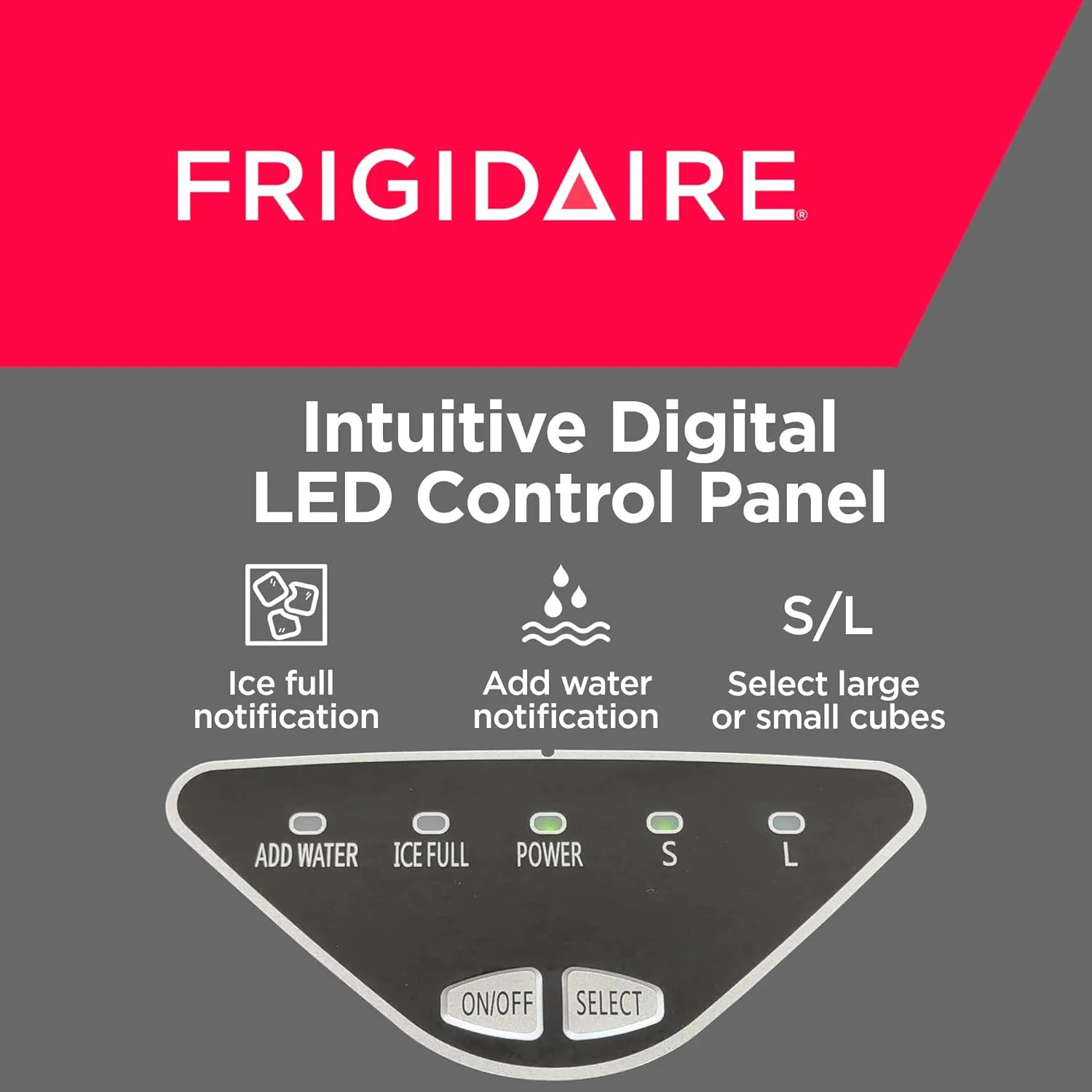 Frigidaire EFIC123-SS Counter Top Maker, Produces 26 pounds Ice per Day, Stainless Steel
