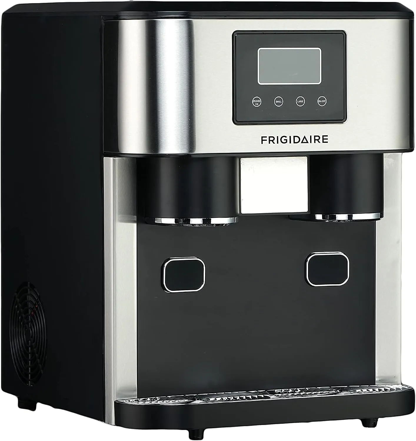 Frigidaire EFIC245-SS EFIC245 3-in-1 Countertop Crunchy Chewable Nugget Style Dual Ice Crusher and Cube Maker, Makes 33 Pounds in 24 Hours, 2 Sizes, with Water Dispenser and Line-in