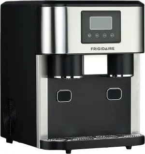 Frigidaire EFIC245-SS EFIC245 3-in-1 Countertop Crunchy Chewable Nugget Style Dual Ice Crusher and Cube Maker, Makes 33 Pounds in 24 Hours, 2 Sizes, with Water Dispenser and Line-in