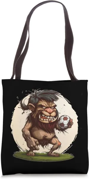 Funny Caveman loves soccer for ice age fans Tote Bag