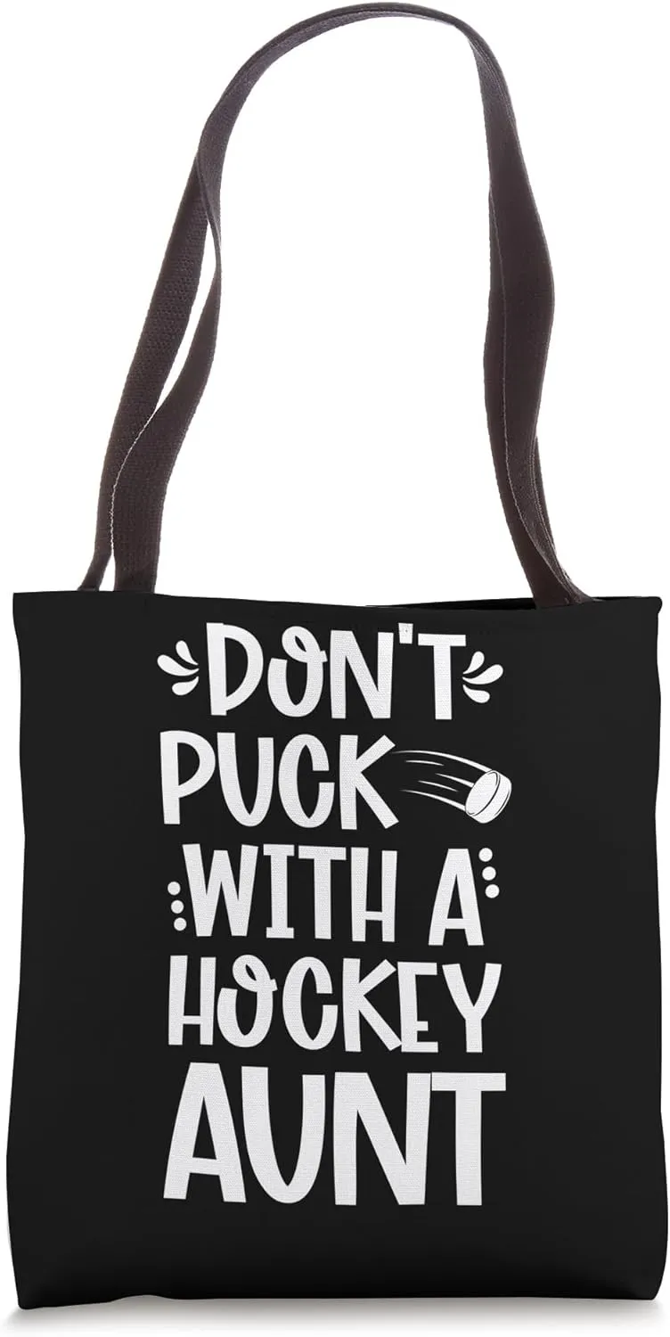 Funny Hockey Aunt Ice Hockey Player Aunt Hockey Auntie Tote Bag