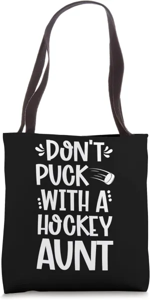 Funny Hockey Aunt Ice Hockey Player Aunt Hockey Auntie Tote Bag