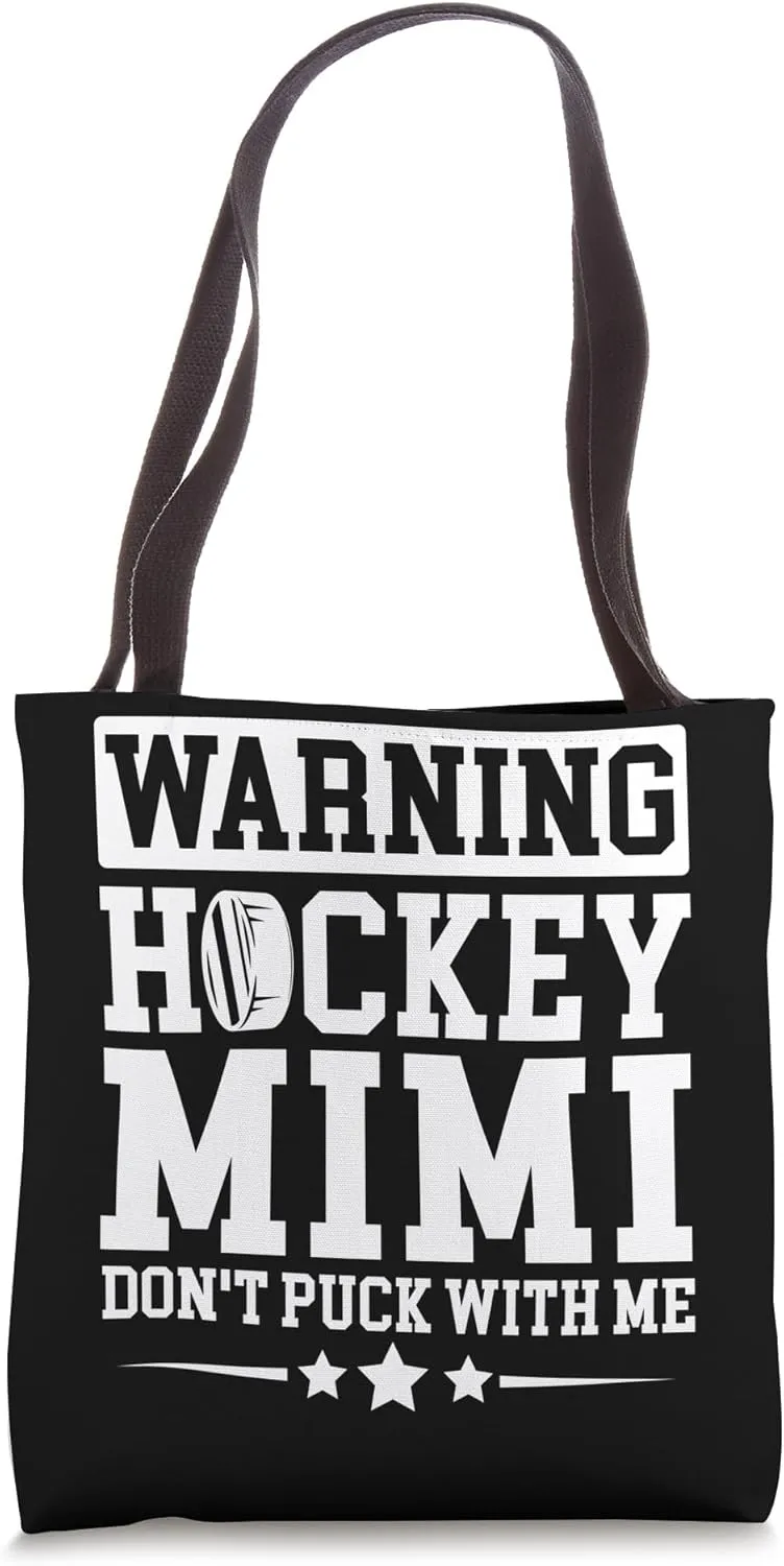 Funny Hockey Mimi Grandma Mimi Of A Hockey Player Tote Bag