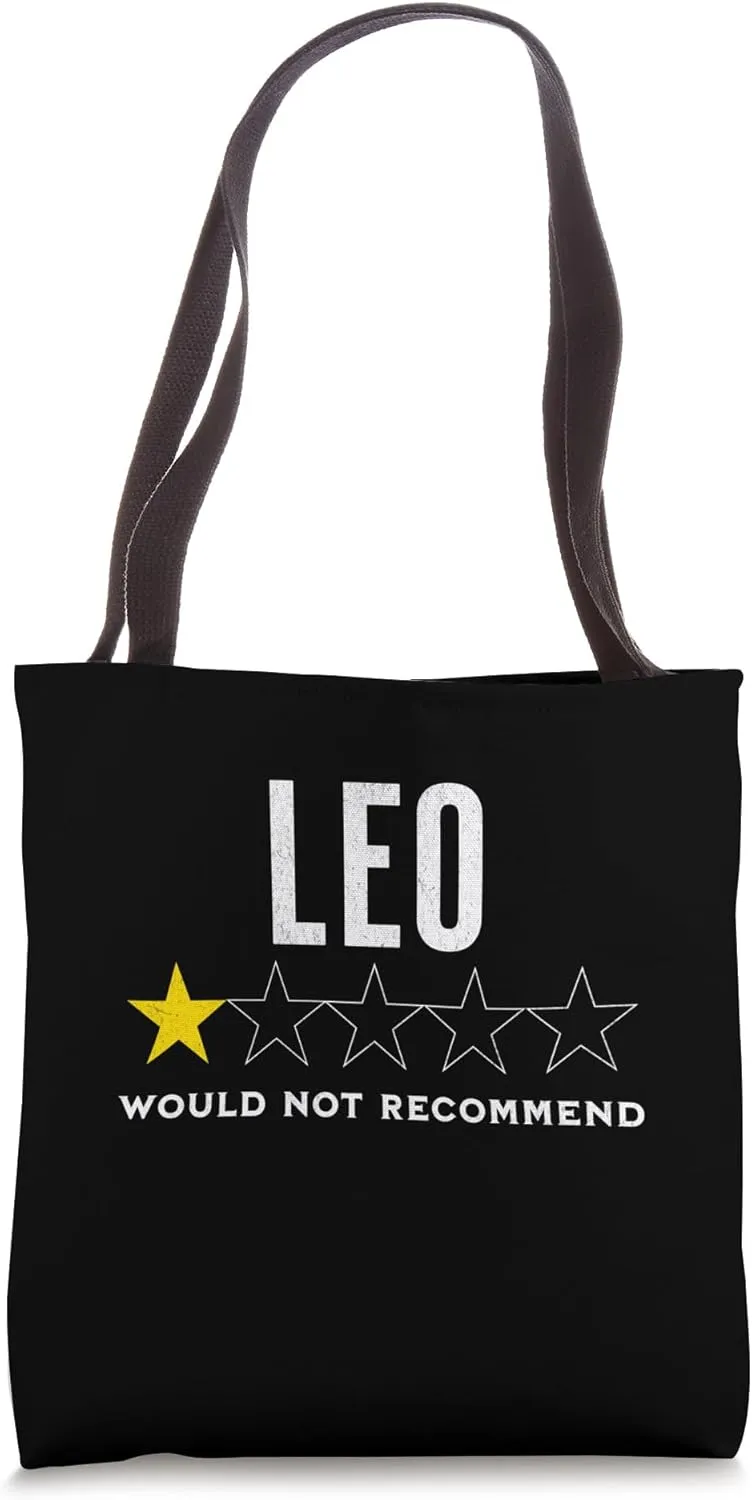 Funny star rating & Criticism of zodiac sign leo Tote Bag