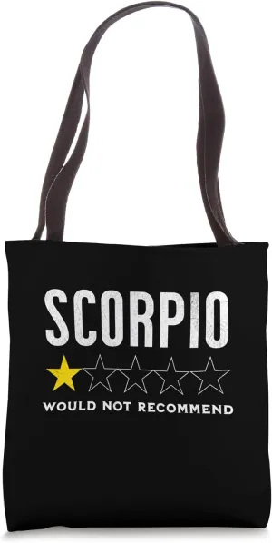 Funny star rating & Criticism of zodiac sign scorpio Tote Bag