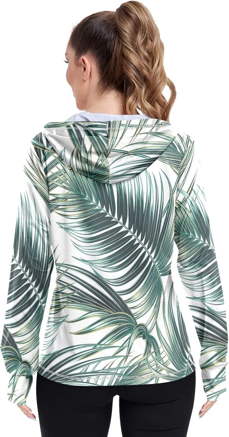 GAIGEO Abstract Colorful Palm Trees Women Jacket UPF 50  Womens Summer Jackets, Cooling and Lightweight, S