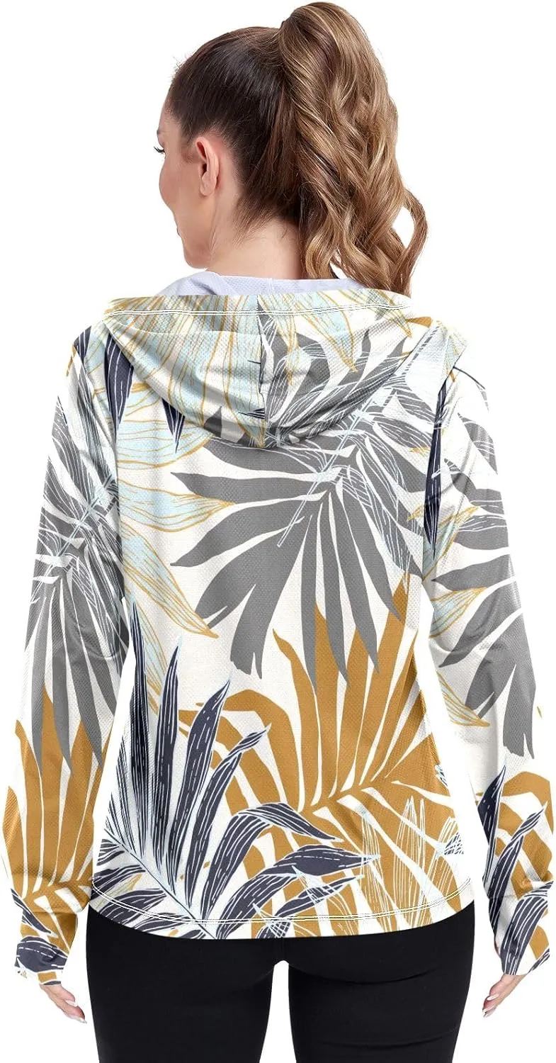 GAIGEO Abstract Colorful Palm Trees Women Jacket UPF 50  Womens Summer Jackets, Cooling and Lightweight, S