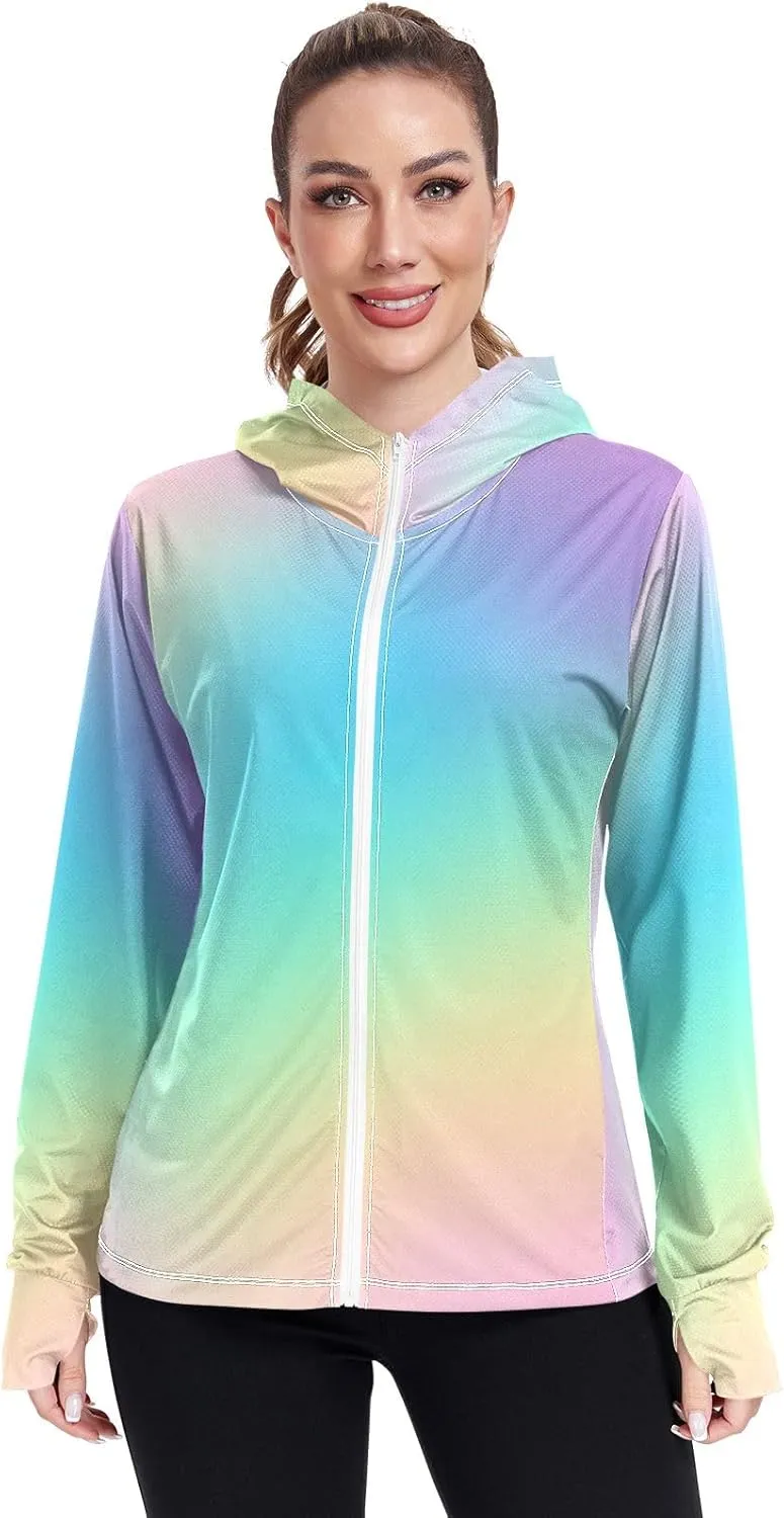 GAIGEO Black Green Women Jacket UPF 50  Womens Sun Protection Clothing, Cooling and Lightweight, S