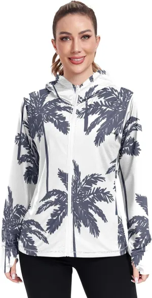 GAIGEO Cute Rabbit Doodle Style Women Jacket Breathable Women Uv Protection Clothing UPF 50 , with Zip Pockets, S