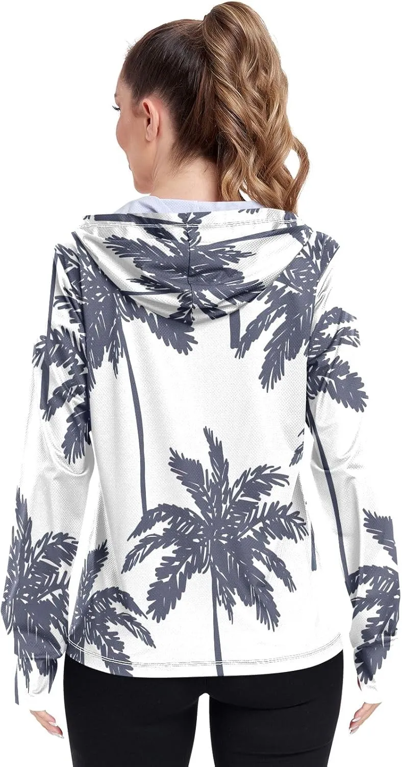 GAIGEO Cute Rabbit Doodle Style Women Jacket Breathable Women Uv Protection Clothing UPF 50 , with Zip Pockets, S