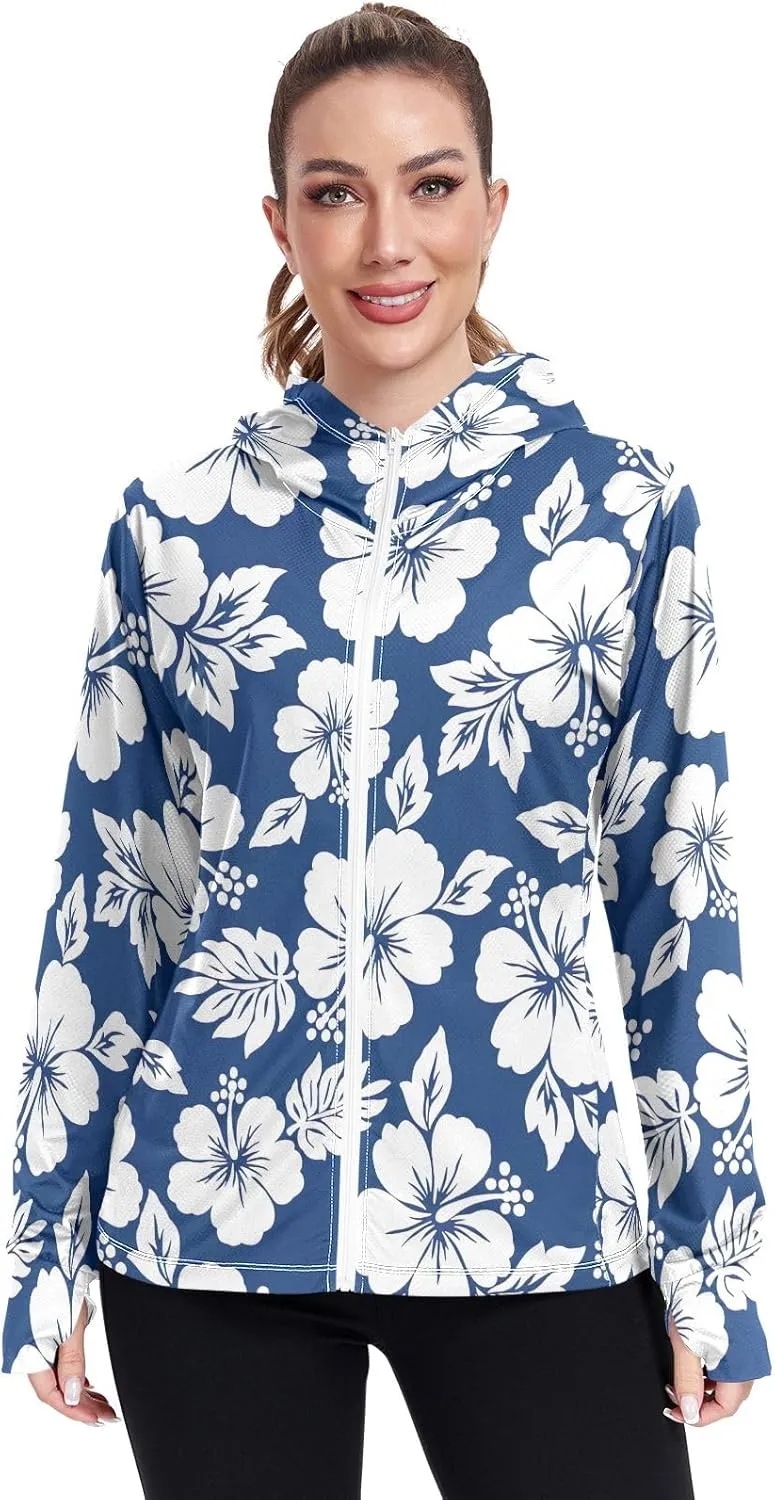 GAIGEO Exotic Leaves Collage Women Jacket Lightweight UPF 50  Upf Clothing Women with Zip Pockets, XXL