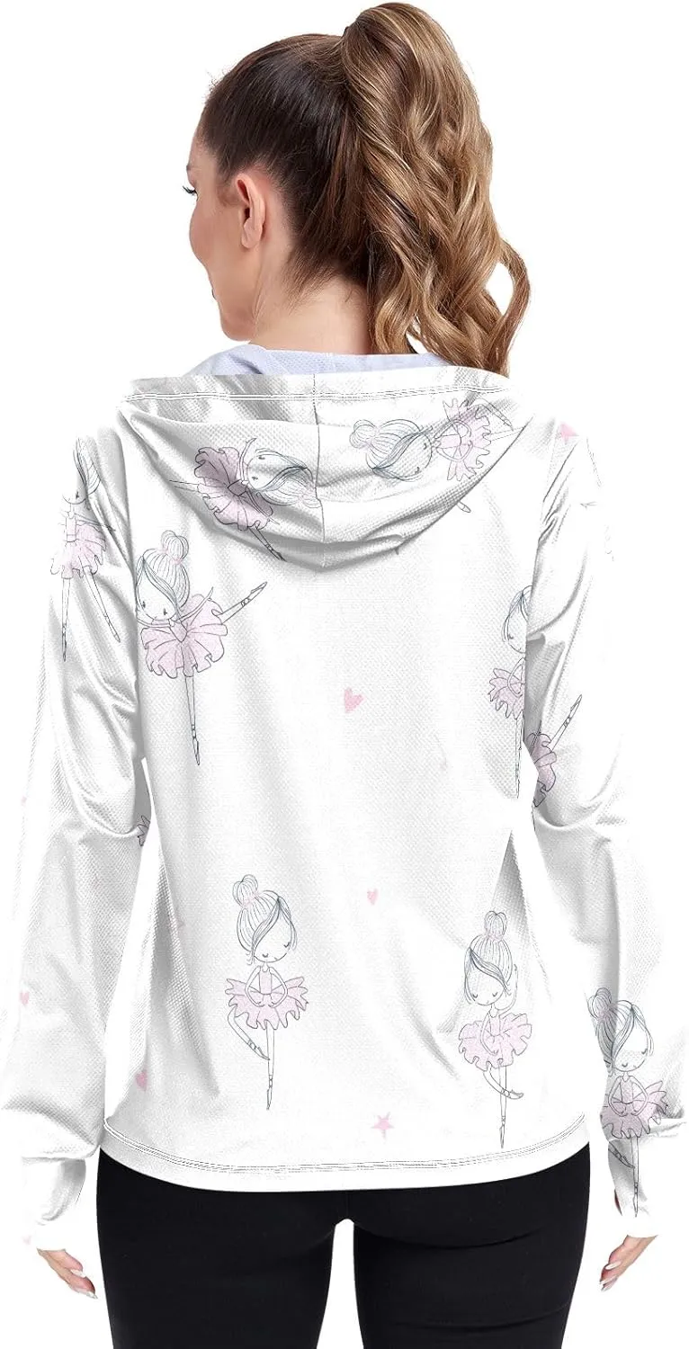 GAIGEO Tropical Colorful Palm Leaves Women Jacket UPF 50  Sunscreen Clothing for Women Uv, Cooling and Lightweight, S