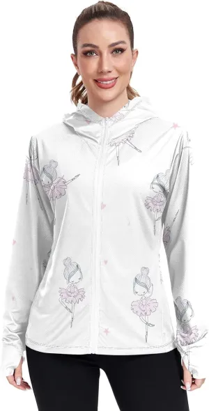 GAIGEO Tropical Colorful Palm Leaves Women Jacket UPF 50  Sunscreen Clothing for Women Uv, Cooling and Lightweight, S