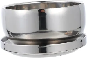 GALPADA 1Pc Stainless Steel Shaving Soap Bowl with Lid Practical Foaming Container for Traditional Wet Shaving Durable and Rustproof Shaving Bubble Dish