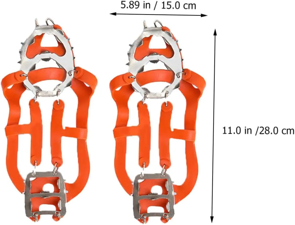 GALPADA Winter Ice Grippers Teeth Crampons for Shoes Slip Traction Cleats for Ice and Snow Lightweight and