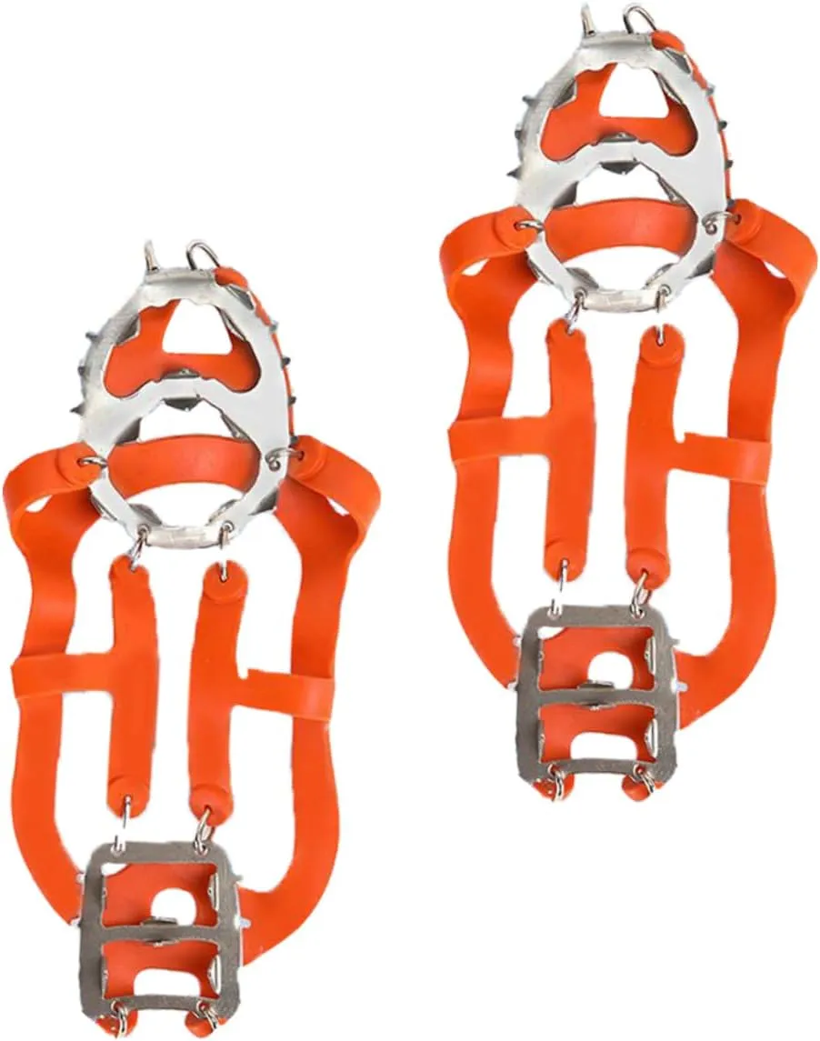 GALPADA Winter Ice Grippers Teeth Crampons for Shoes Slip Traction Cleats for Ice and Snow Lightweight and