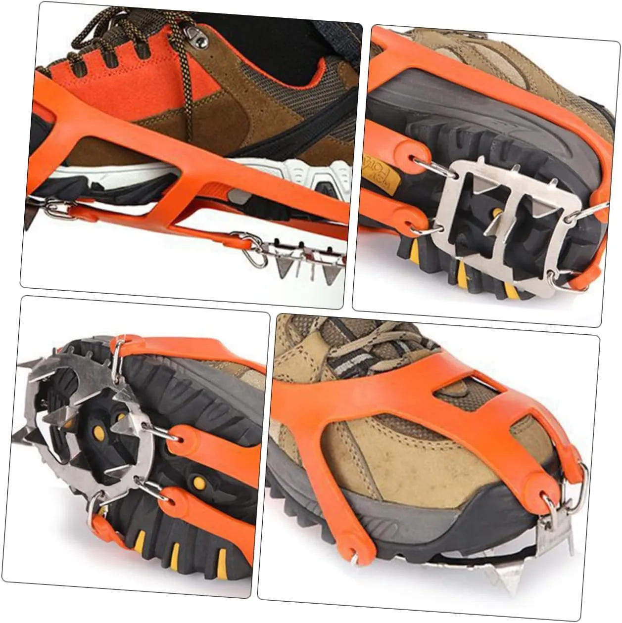 GALPADA Winter Ice Grippers Teeth Crampons for Shoes Slip Traction Cleats for Ice and Snow Lightweight and