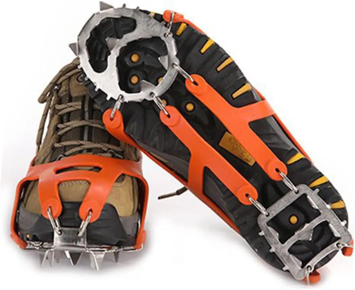 GALPADA Winter Ice Grippers Teeth Crampons for Shoes Slip Traction Cleats for Ice and Snow Lightweight and