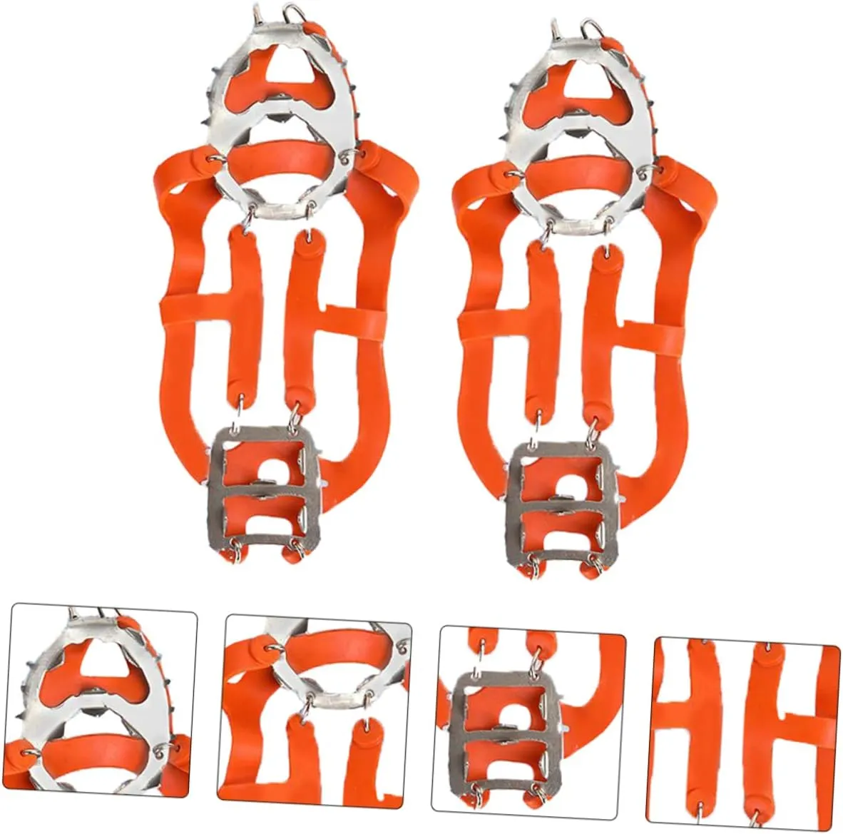 GALPADA Winter Ice Grippers Teeth Crampons for Shoes Slip Traction Cleats for Ice and Snow Lightweight and