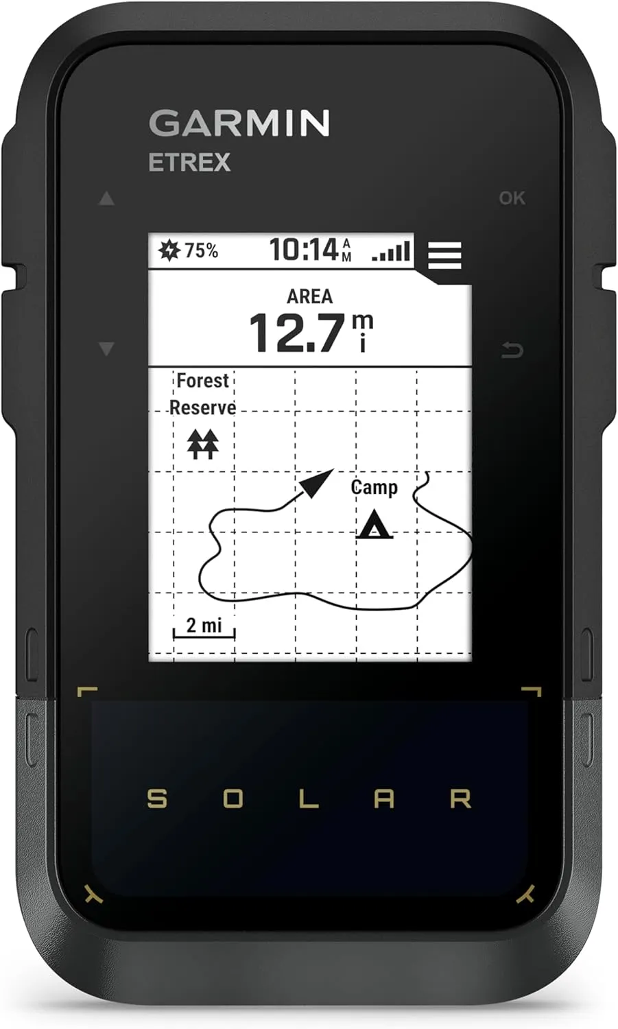 Garmin eTrex Solar Powered GPS Handheld Navigator Bundle - 2.2" High Resolution Screen, Unlimited Battery Life, IPX7 Water Resistant with PlayBetter Portable Charger